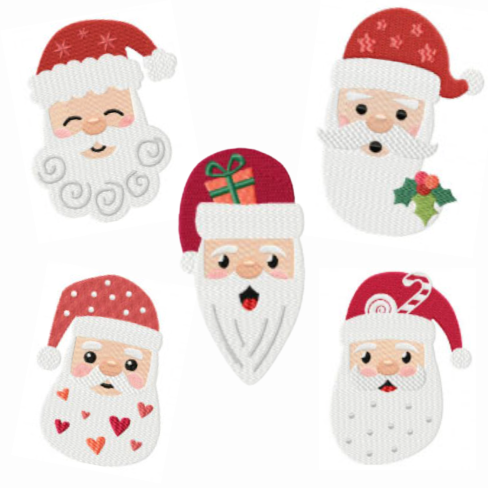 16 Motifs de broderie machine : Visage Père-Noël