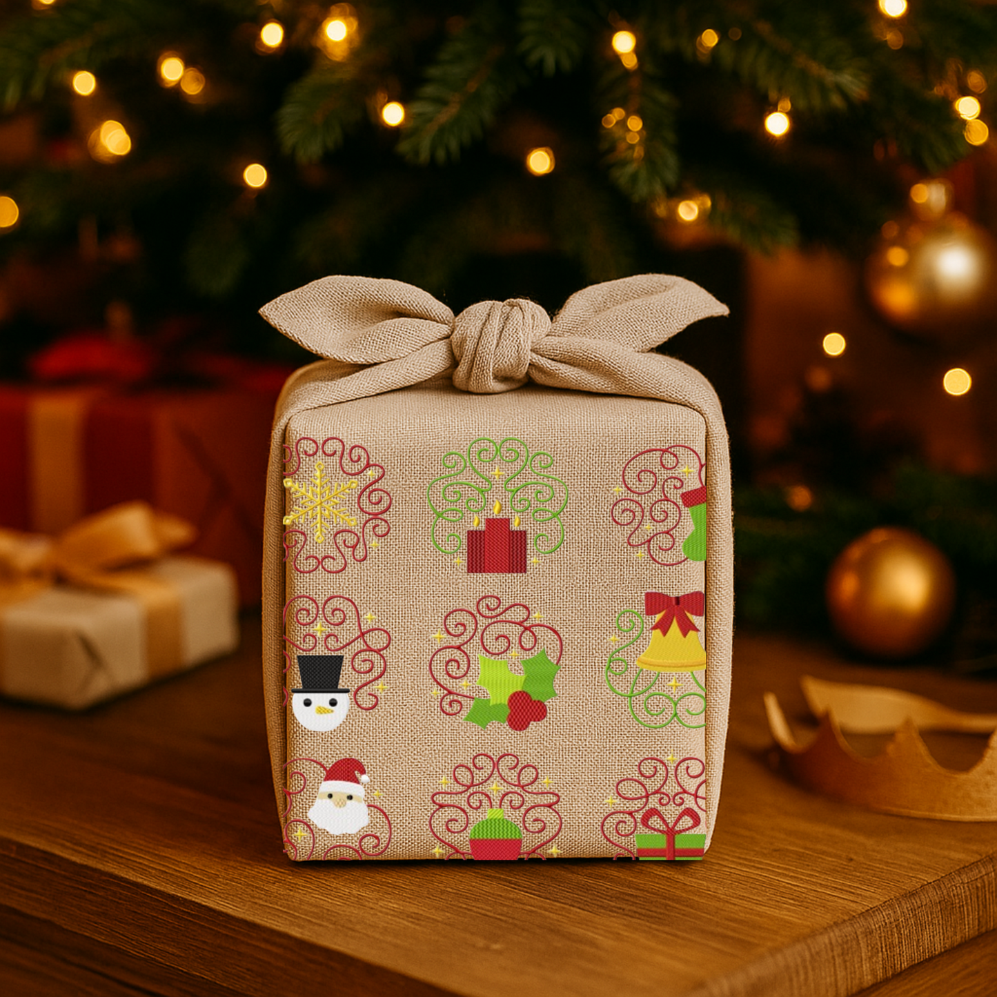 Pack de 16 broderie numérique: Tourbillons de Noël