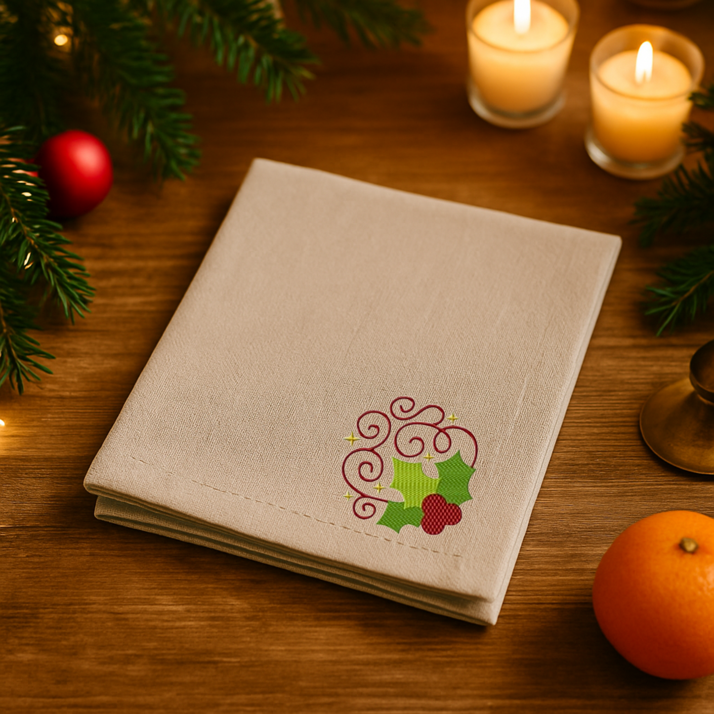 Pack de 16 broderie numérique: Tourbillons de Noël