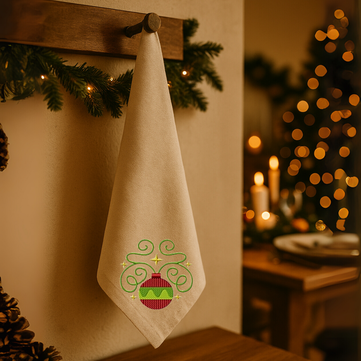 Pack de 16 broderie numérique: Tourbillons de Noël