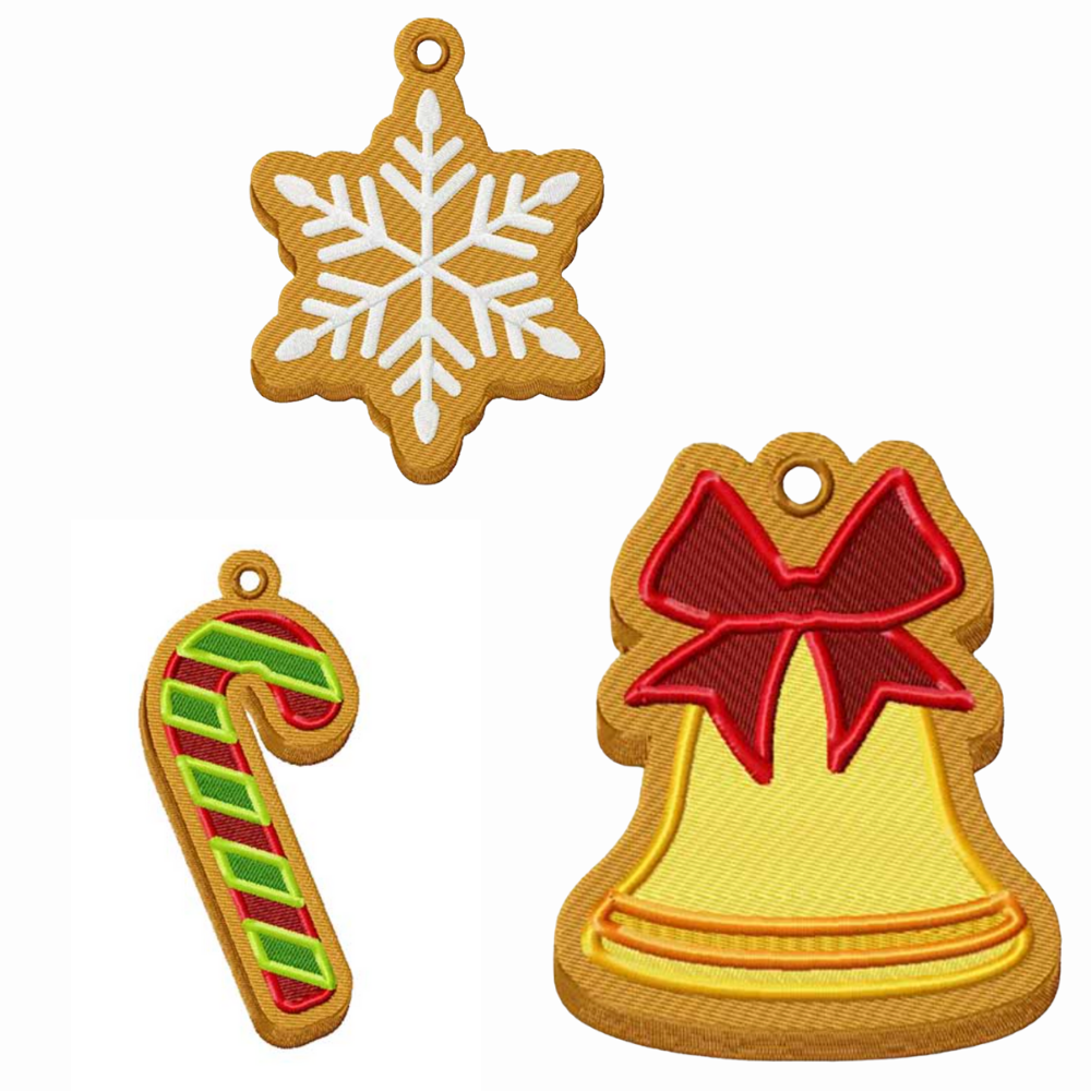20 motifs de broderie machine : Biscuits décoratifs de Noël