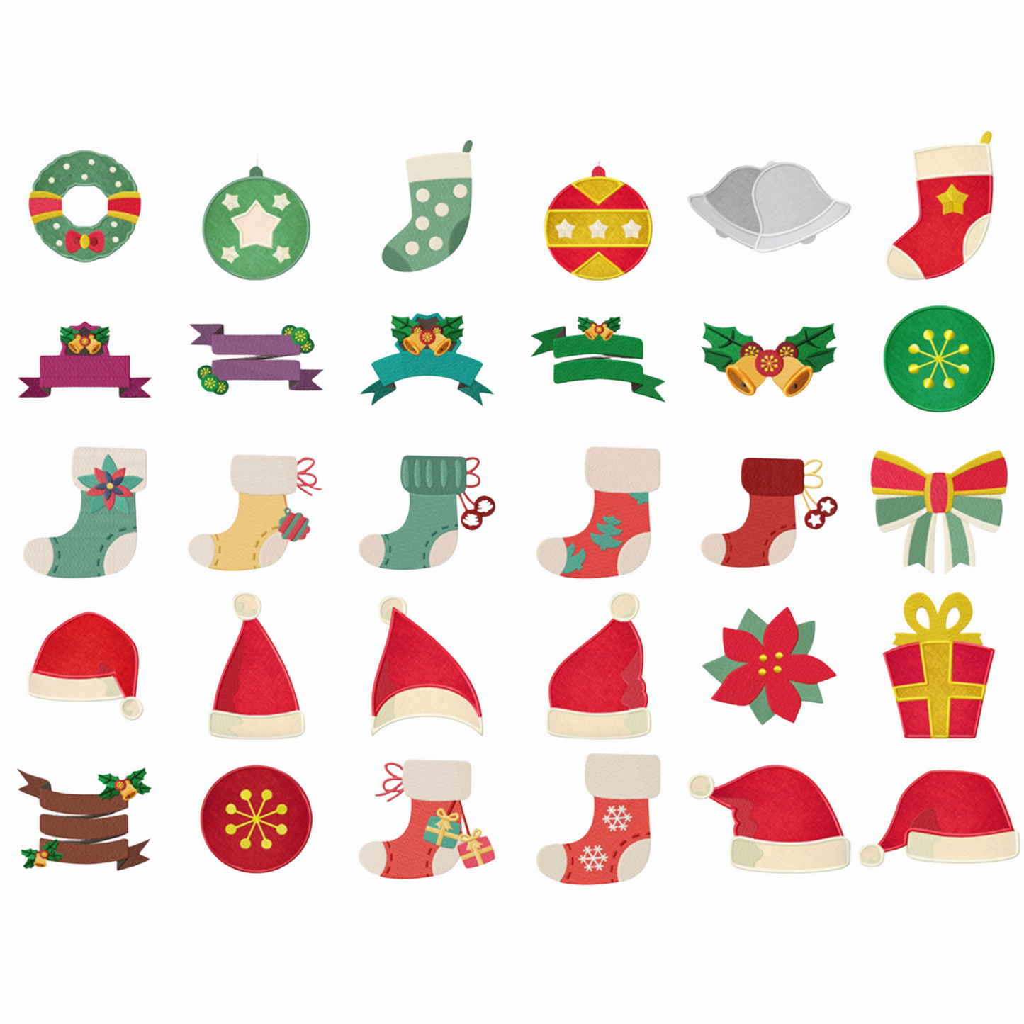 Pack complet motifs de broderie numérique : 40 éléments de Noël