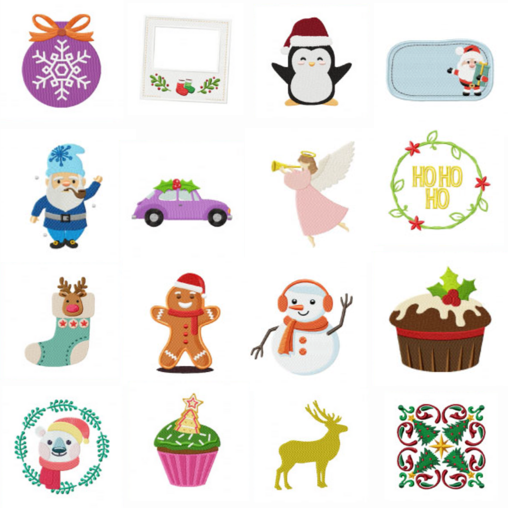 Pack de 75 motifs de broderie : Joyeux Noël