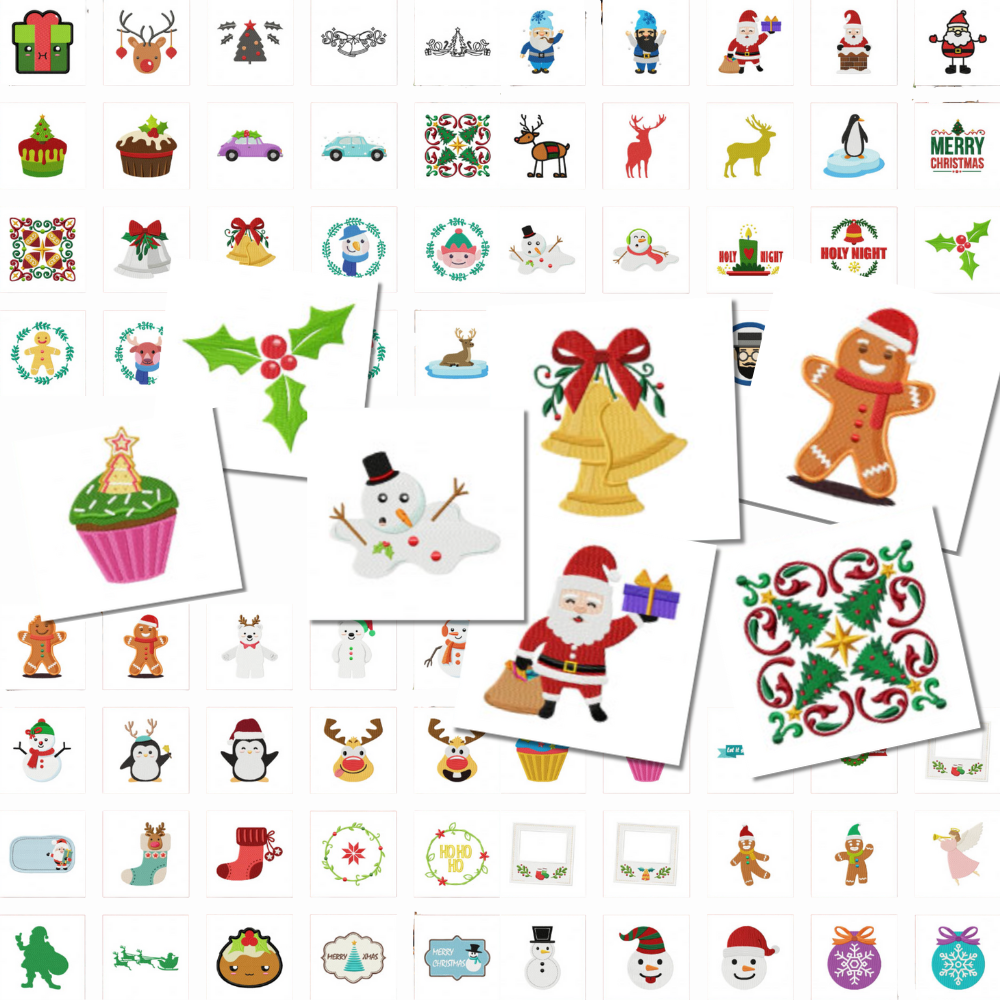 Pack de 75 motifs de broderie : Joyeux Noël