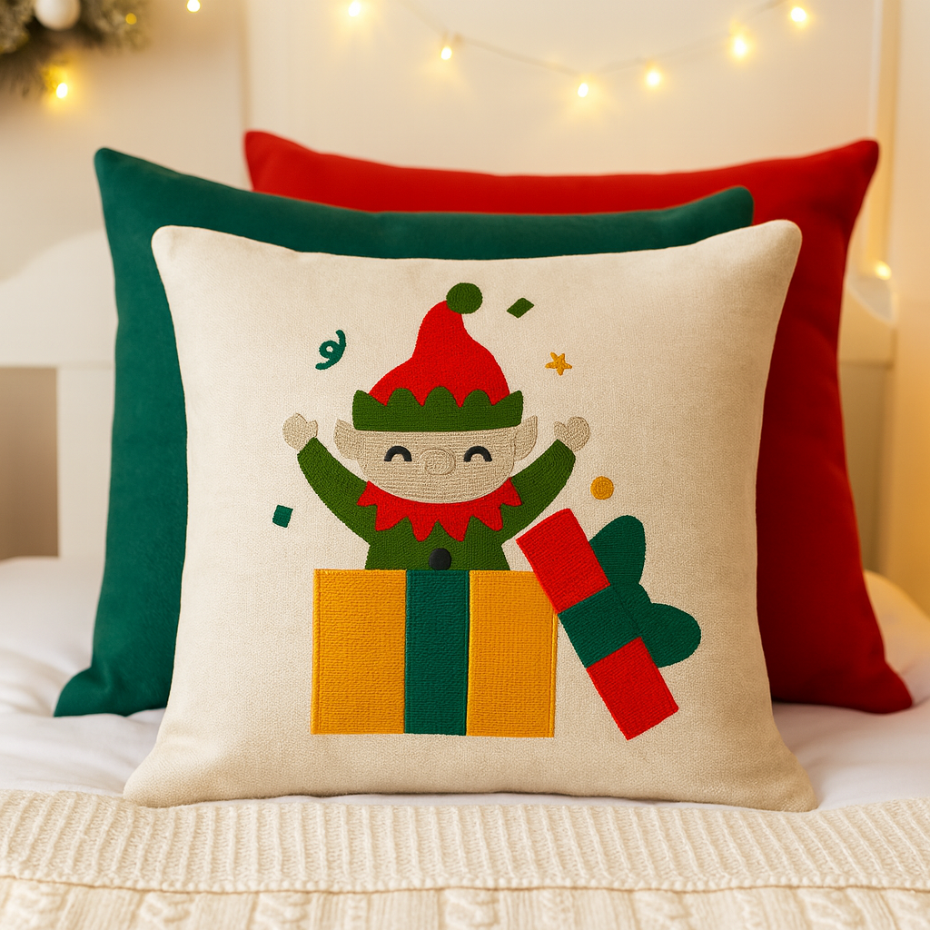 6 motifs de broderie machine : Lutins de Noël