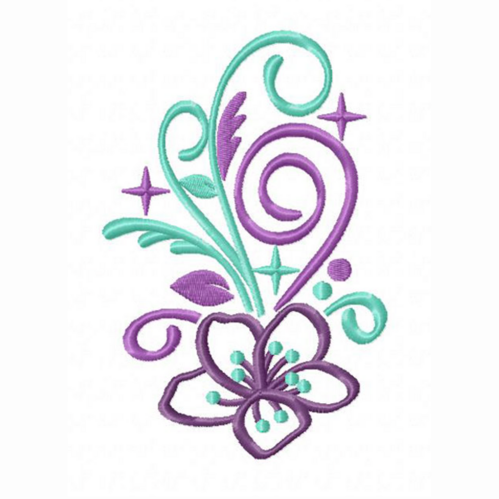 Motif de broderie machine : Fleur scintillante