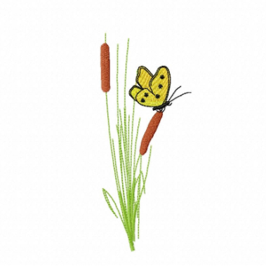 Téléchargement GRATUIT : Massette à feuille étroite avec papillon
