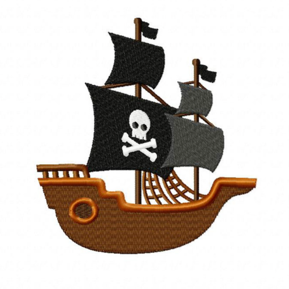 Motif de broderie machine : Bateau de Pirates