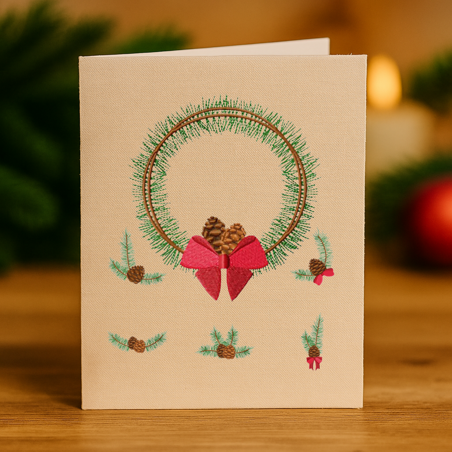 Pack 6 motifs de broderie numérique: Pommes de pin