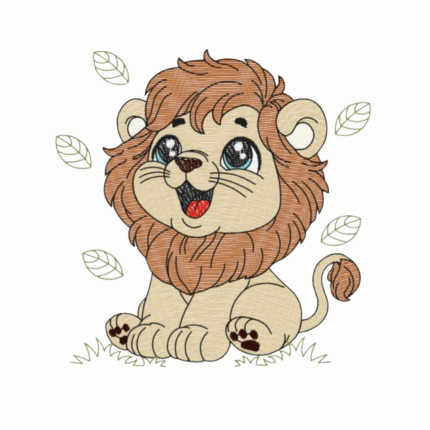 Pack de 2 motifs de broderie machine : Bébé Lion