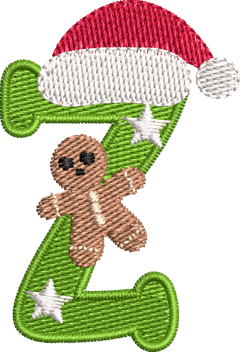 26 Motifs de broderie machine : Alphabet Noël
