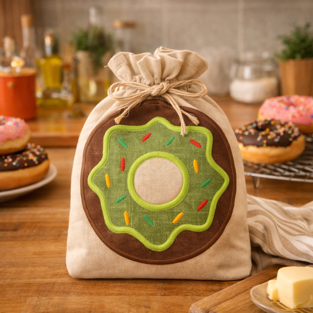 Diseño de bordado a máquina: Aplicación de donut de té matcha