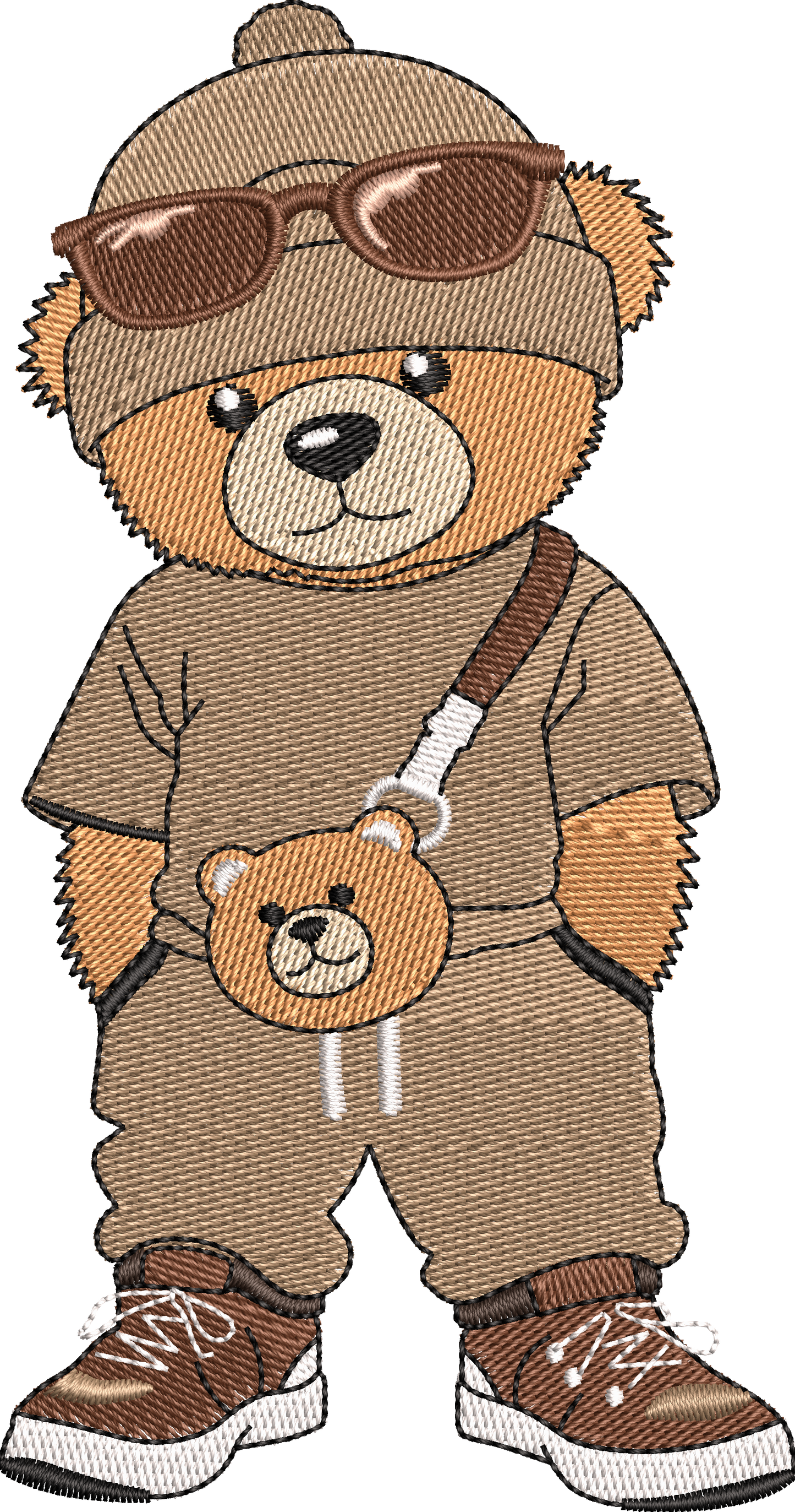 4 Motifs de broderie machine : Oursons habillés