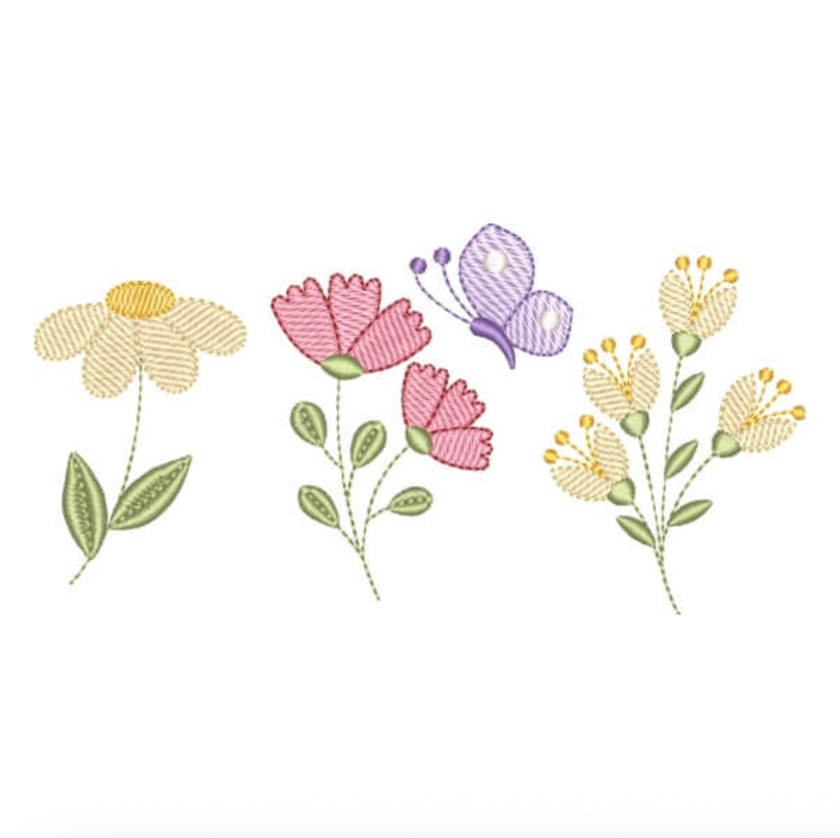 Motif de broderie machine : Jardin de Fleurs