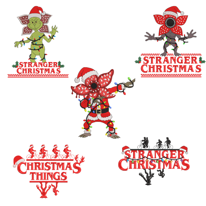 5 motifs de broderie machine : Noël Étrange