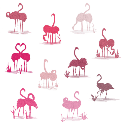 10 motifs de broderie machine : Flamants Roses