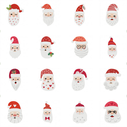 16 Motifs de broderie machine : Visage Père-Noël