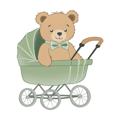 8 Motifs de broderie machine : Ourson Rêtro