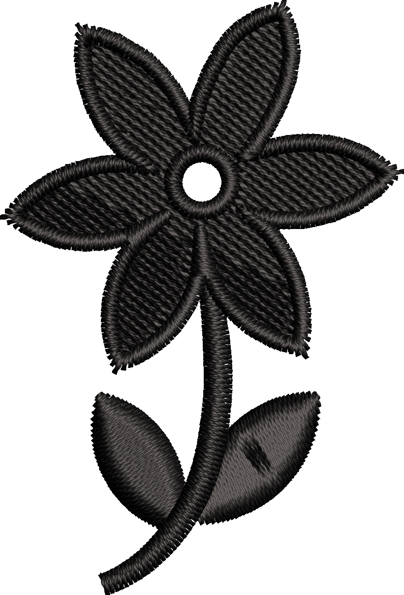 19 motifs de broderie machine : Fleurs une couleur