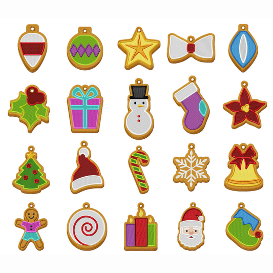 20 motifs de broderie machine : Biscuits décoratifs de Noël