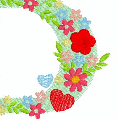 Motif de broderie : 26 Lettres de l'alphabet avec coeur