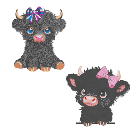 2 motifs de broderie machine : Vaches Noires