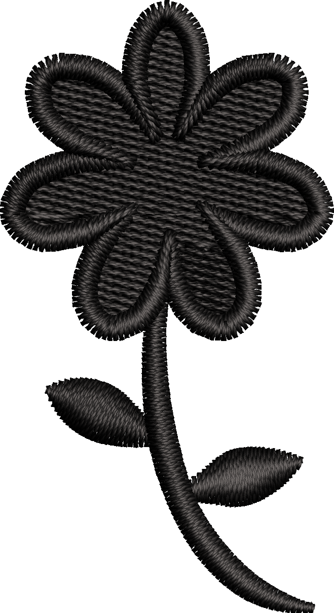 19 motifs de broderie machine : Fleurs une couleur
