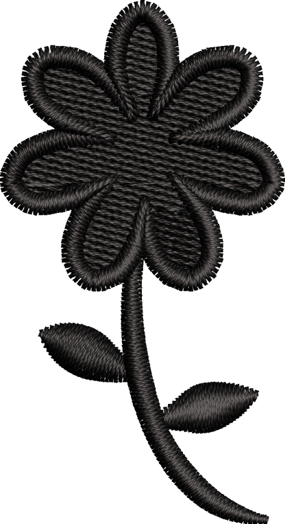 19 motifs de broderie machine : Fleurs une couleur