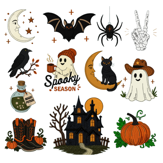 12 motifs de broderie machine : October 31