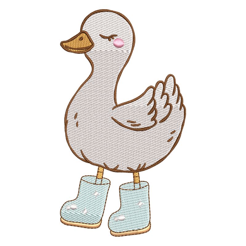 8 Motifs de broderie machine : Canards en bottes