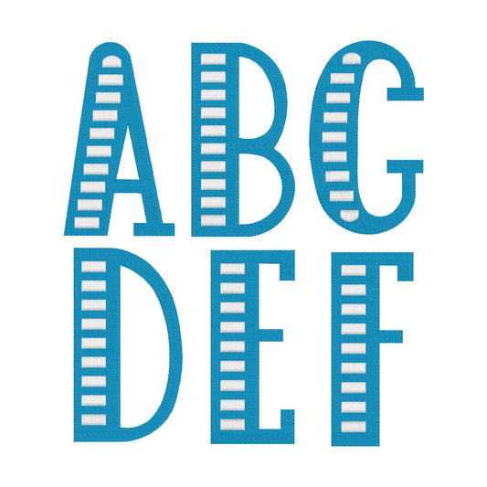 87 Motifs de broderie machine : Alphabet Hiver et symboles