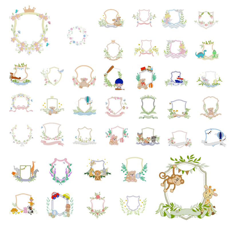 40 motifs de broderie machine : Blasons variés