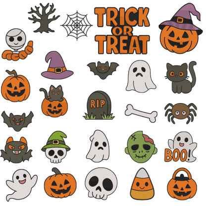 27 Motifs de broderie machine : Éléments d'Halloween