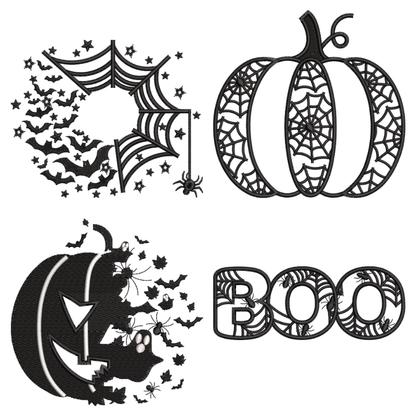 4 Motifs de broderie machine : Citrouilles de l'Halloween
