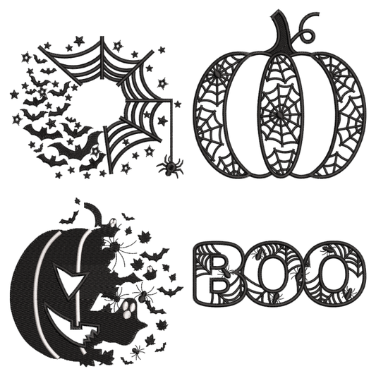 4 Motifs de broderie machine : Citrouilles de l'Halloween