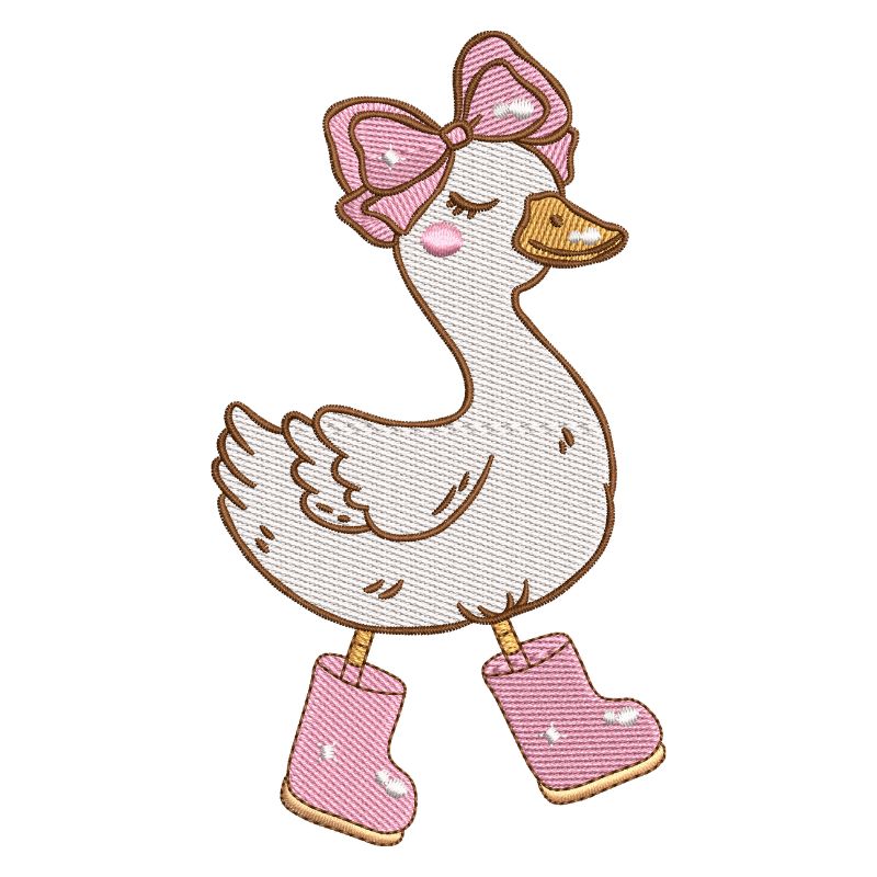 8 Motifs de broderie machine : Canards en bottes