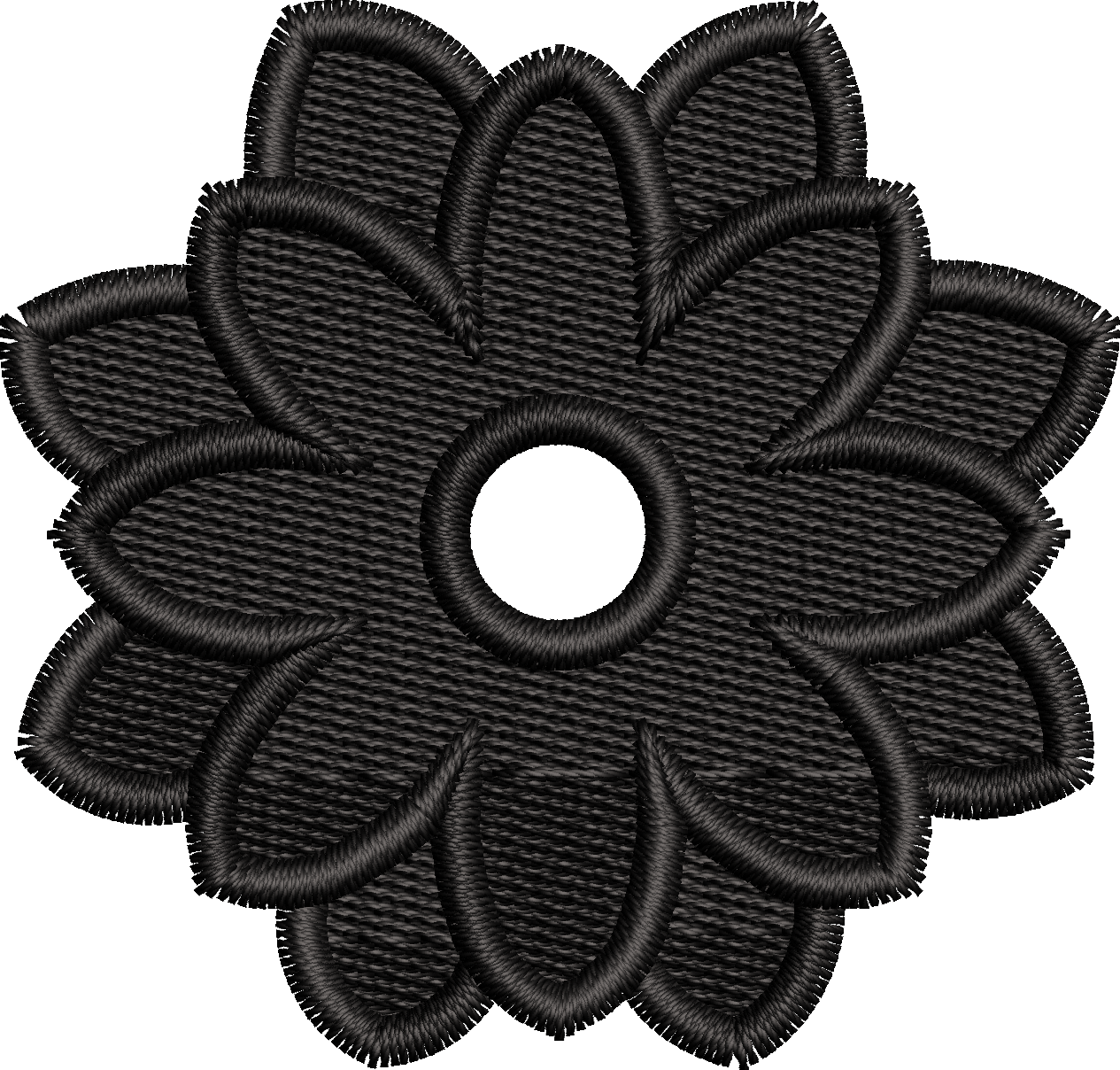 19 motifs de broderie machine : Fleurs une couleur