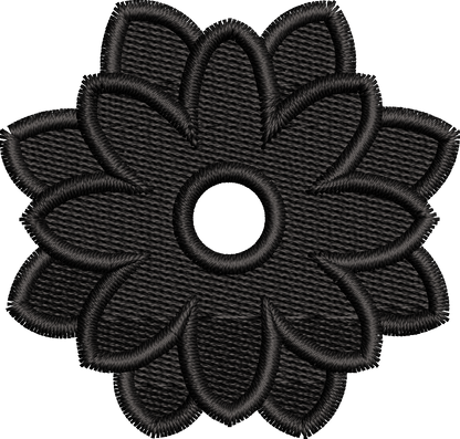 19 motifs de broderie machine : Fleurs une couleur