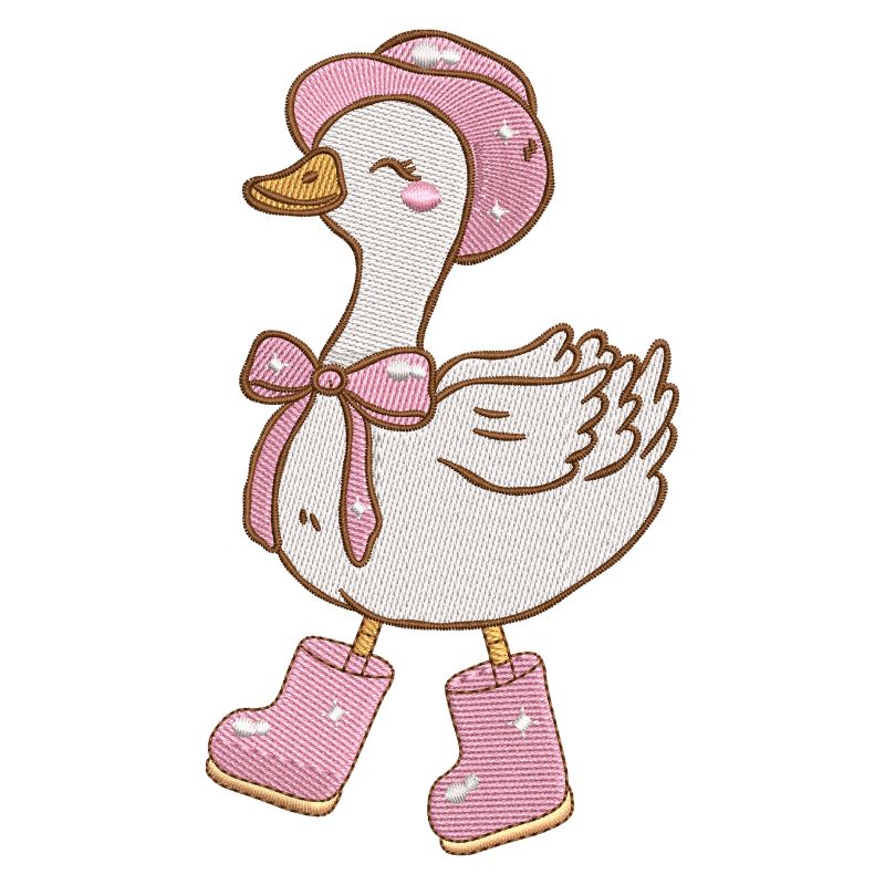 8 Motifs de broderie machine : Canards en bottes
