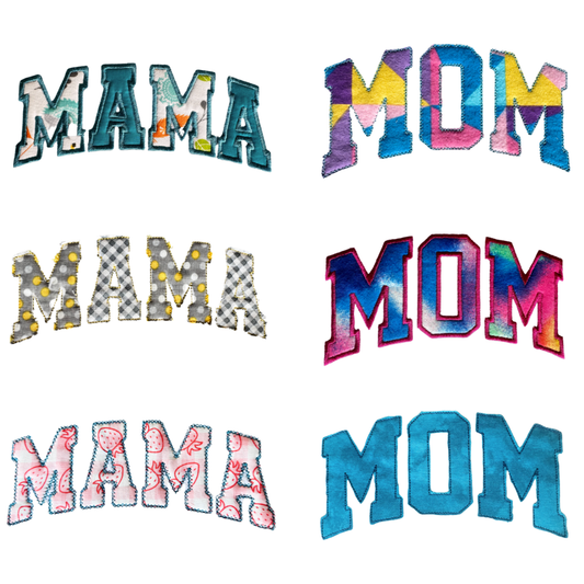 Pack de 6 Polices d'écriture Appliqué pour broderie machine : Mama