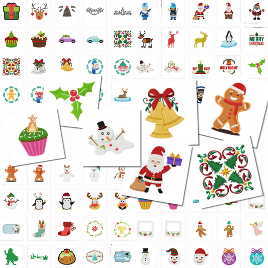 Pack de 75 motifs de broderie : Joyeux Noël