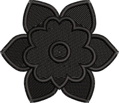 19 motifs de broderie machine : Fleurs une couleur