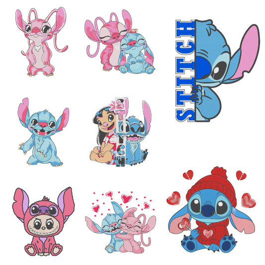 8 Motifs de broderie machine : Lilo Stitch 1