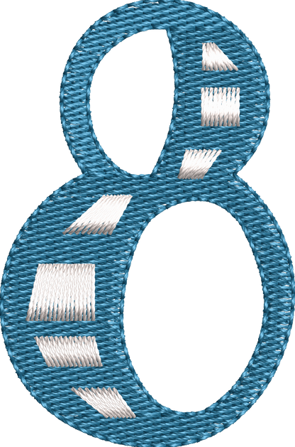 87 Motifs de broderie machine : Alphabet Hiver et symboles