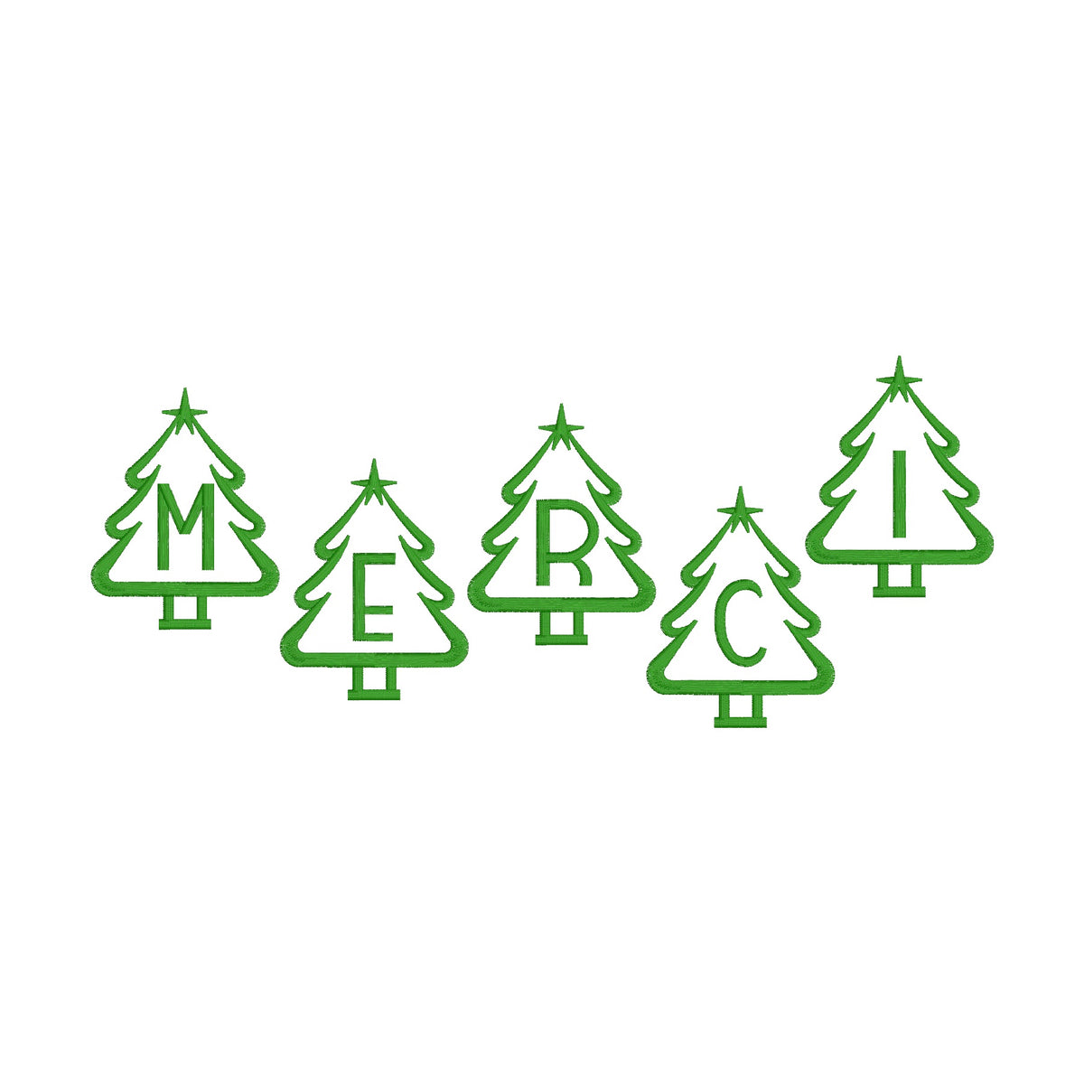 26 Motifs de broderie machine : Alphabet Sapin 2