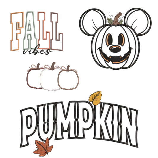 4 Motifs de broderie machine : Appliqués Halloween