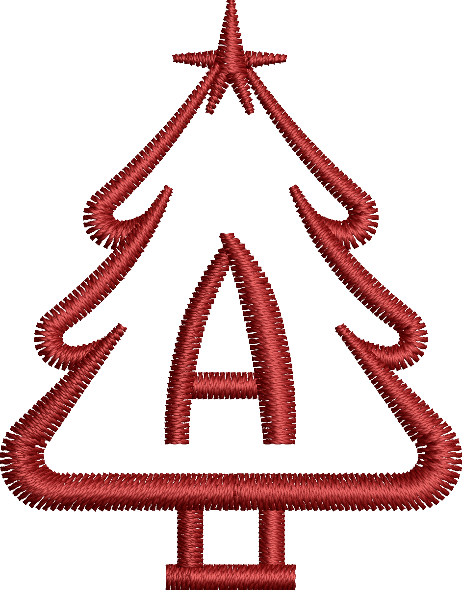 26 Motifs de broderie machine : Alphabet Sapin 2