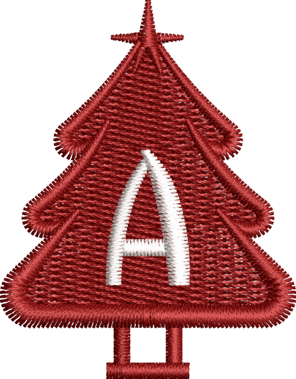 26 Motifs de broderie machine : Alphabet Sapin