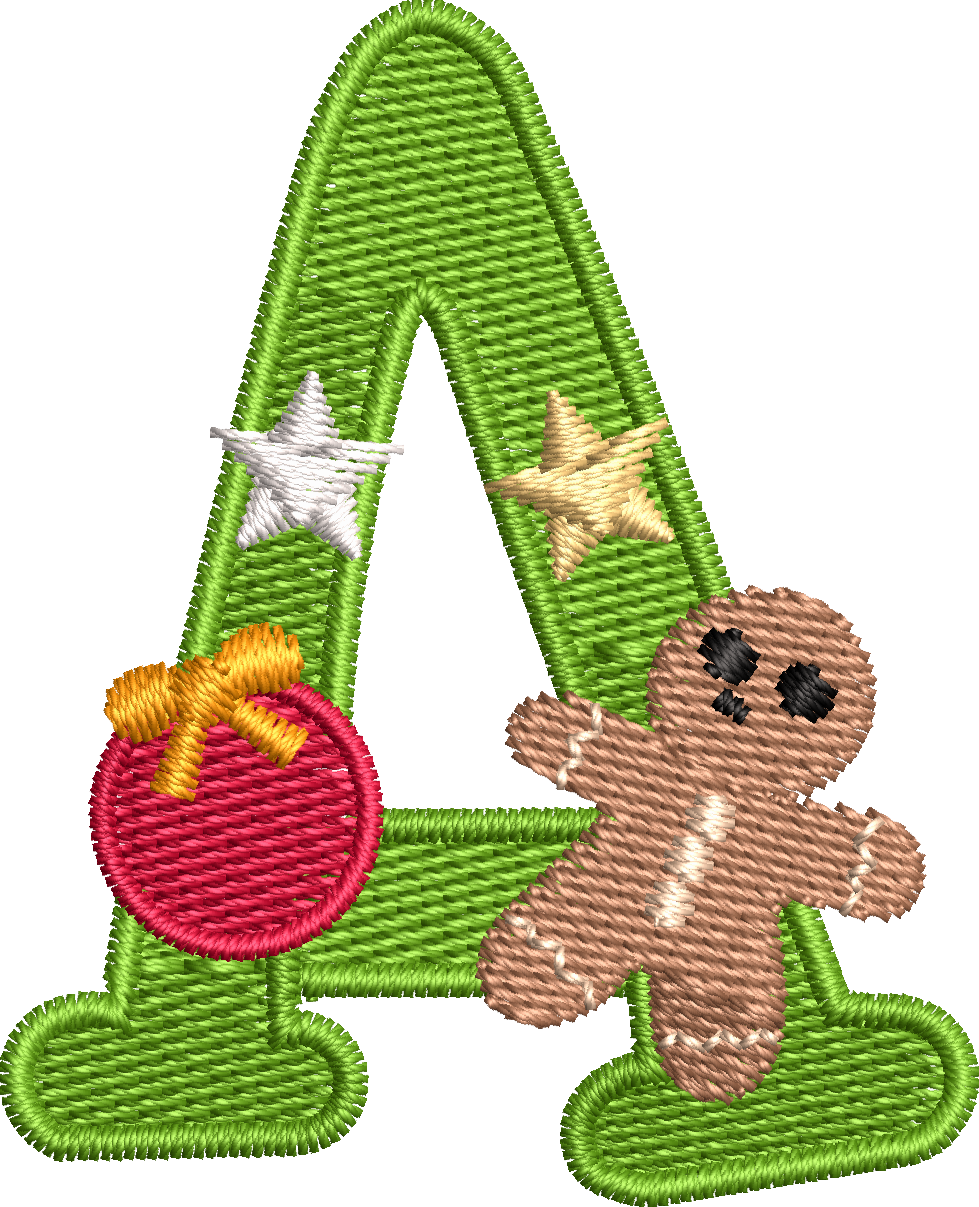 26 Motifs de broderie machine : Alphabet Noël