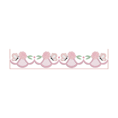 12 Motifs de broderie machine avec bordures: Roses et Papillons